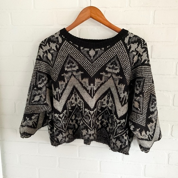 Anthropologie Free People Knit Sweater Superstar SouthWestern Oversized XS - Picture 2 of 11